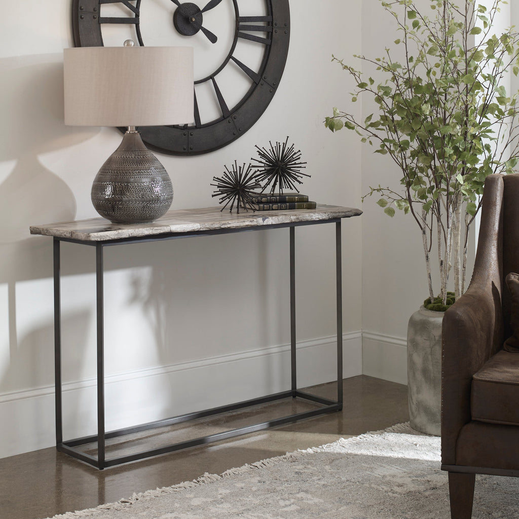 Iya Petrified Wood Console Table