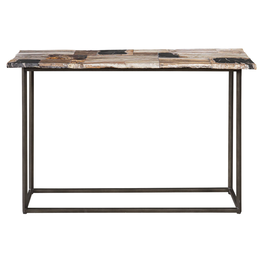 Iya Petrified Wood Console Table