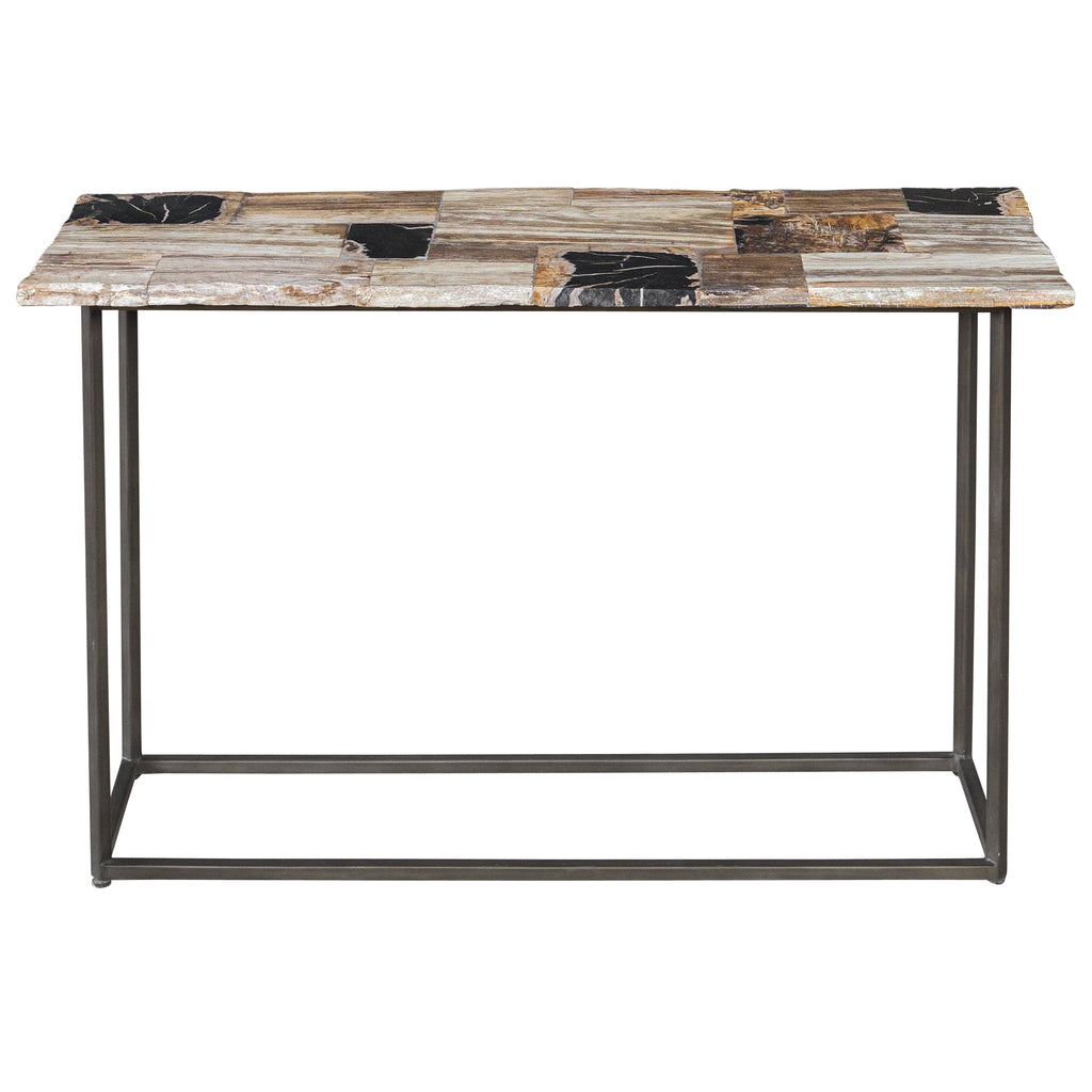 Iya Petrified Wood Console Table