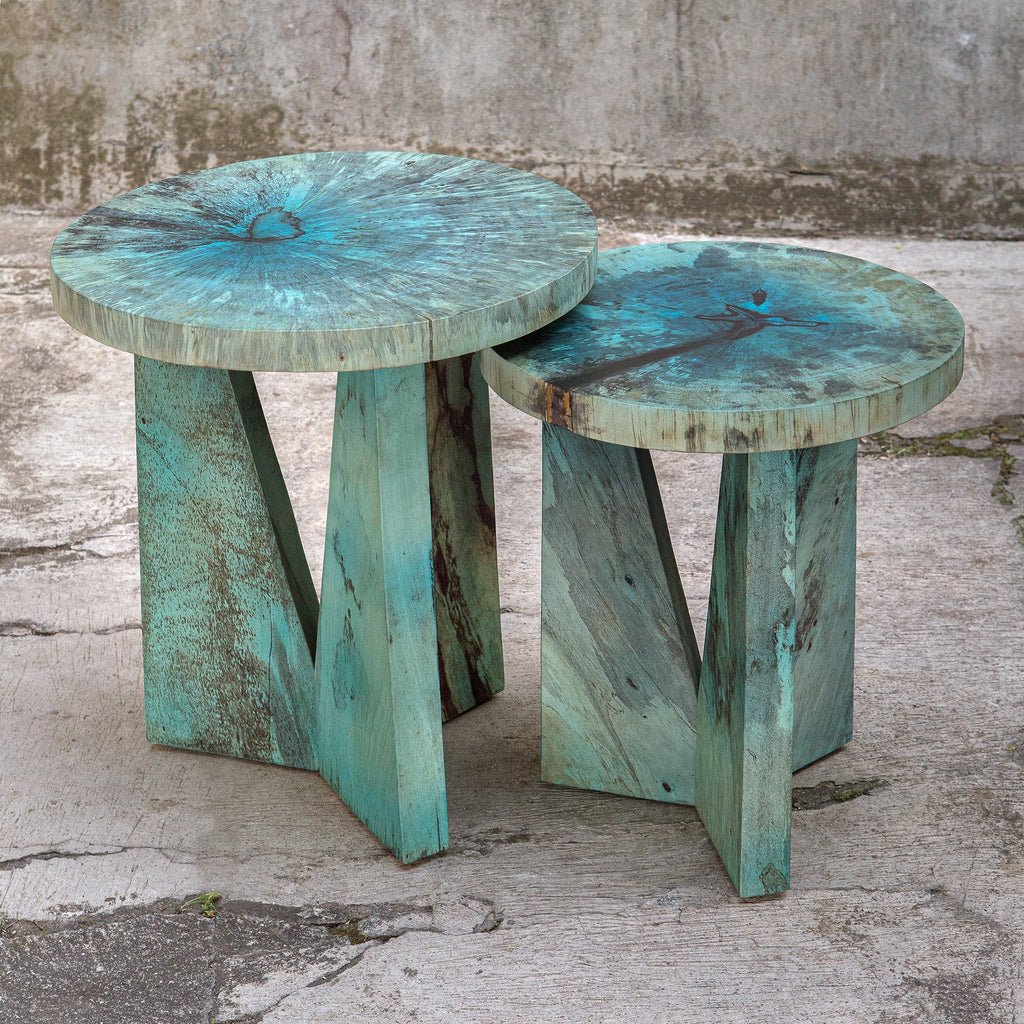 Nadette Blue Nesting Tables, Set of 2