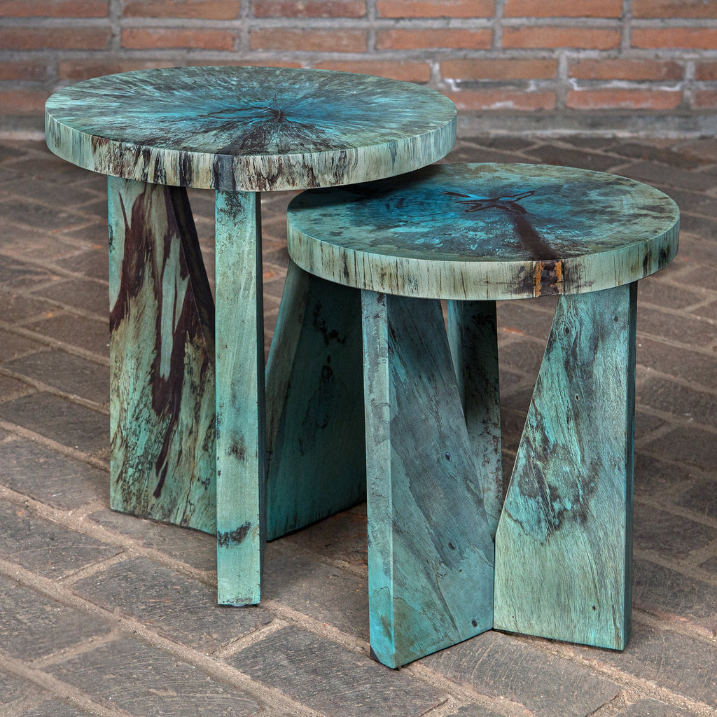 Nadette Blue Nesting Tables, Set of 2