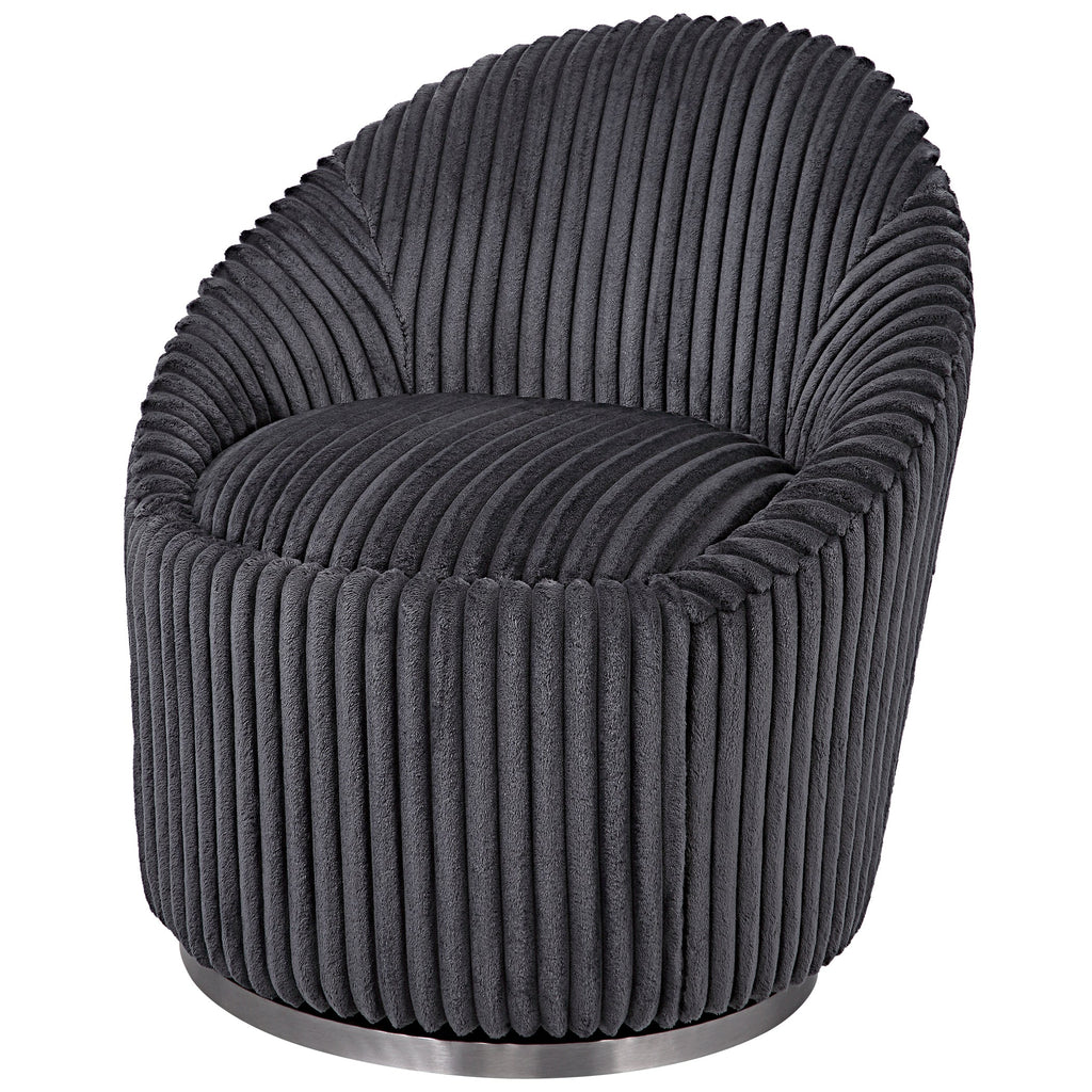 Crue Gray Fabric Swivel Chair