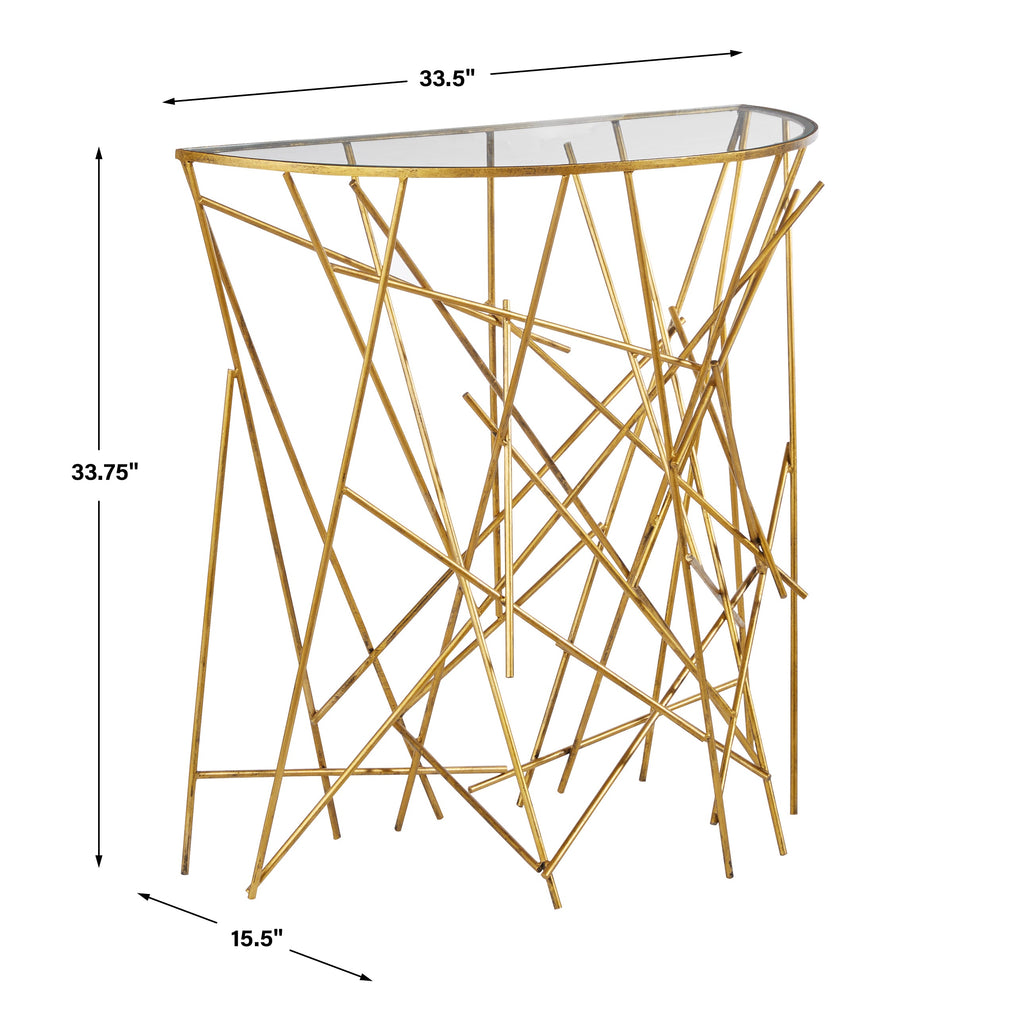 Philosopher Gold Console Table