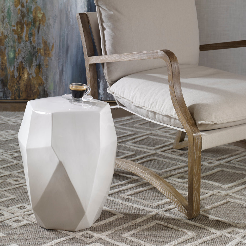 Maquette White Garden Stool