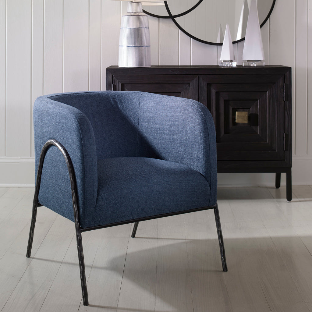 Jacobsen Denim Barrel Chair