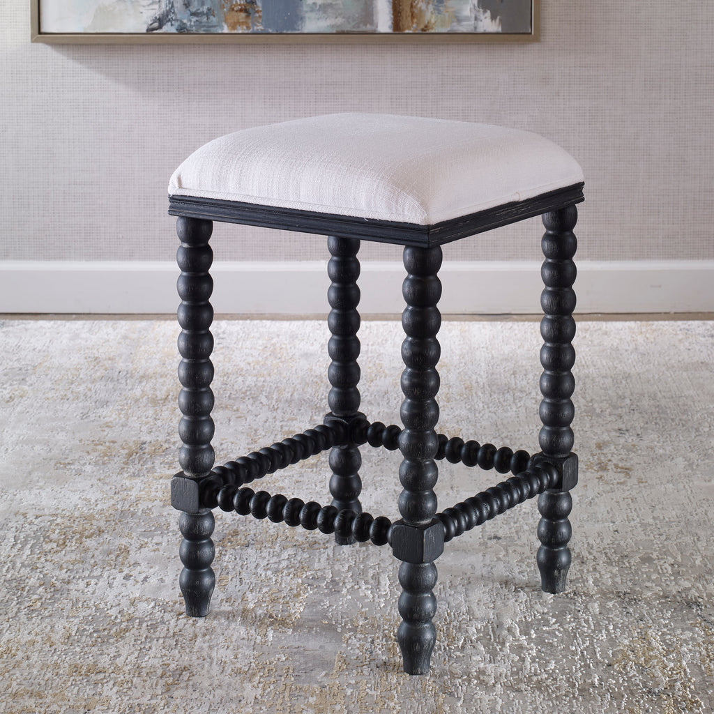 Pryce Black Backless Counter Stool