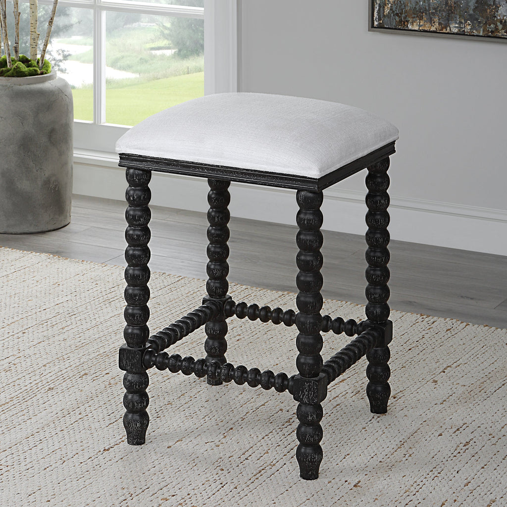 Pryce Black Backless Counter Stool