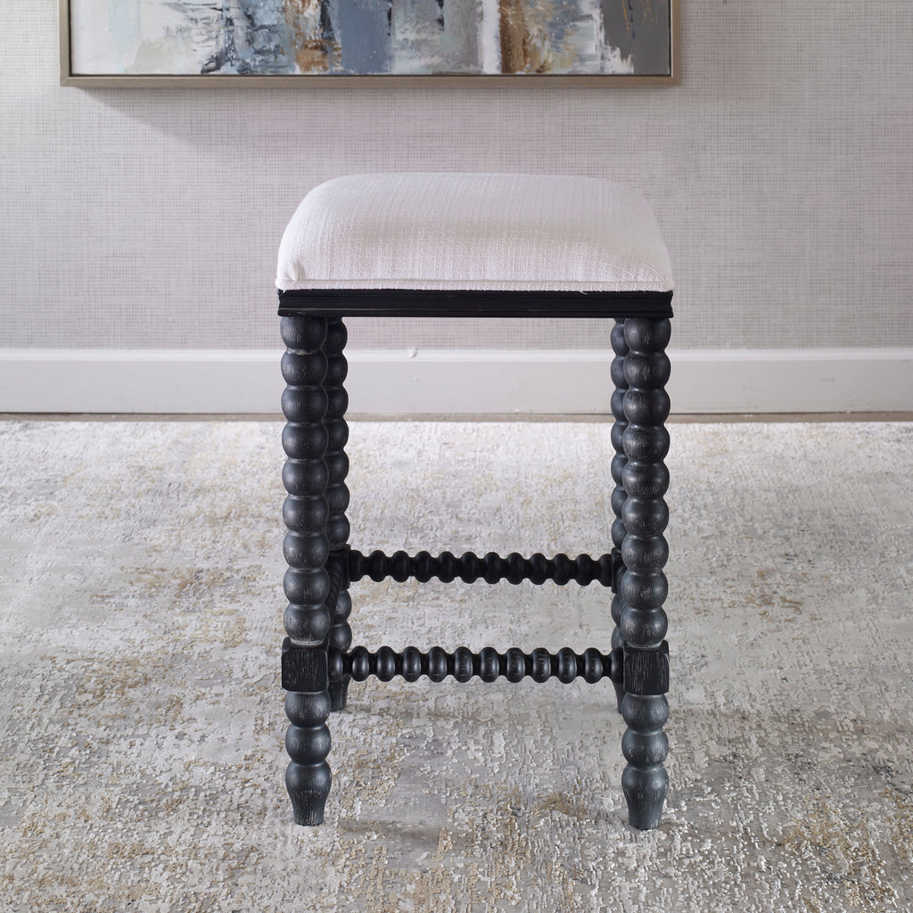 Pryce Black Backless Counter Stool