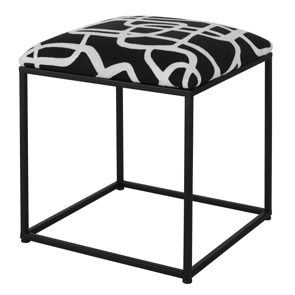 Twists And Turns Fabric Accent Stool