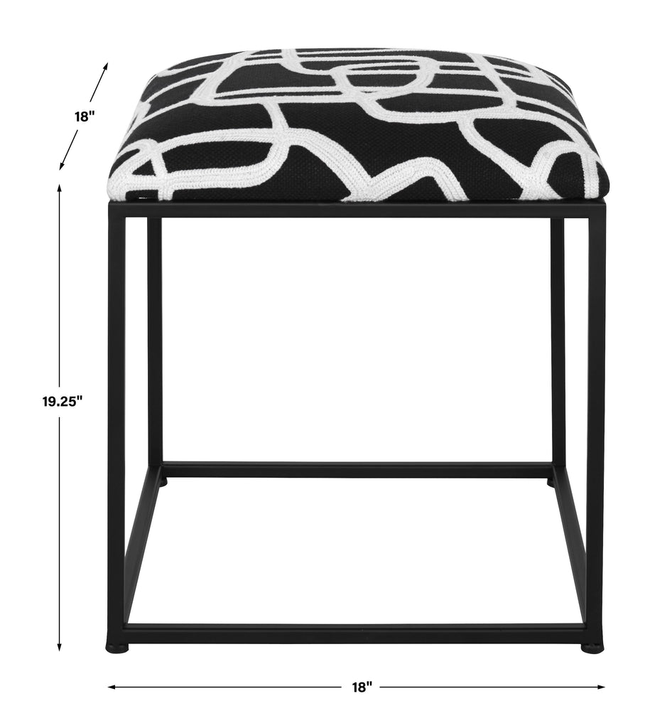 Twists And Turns Fabric Accent Stool