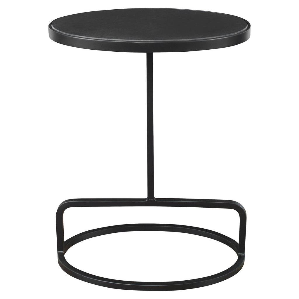 Jessenia Black Marble Accent Table