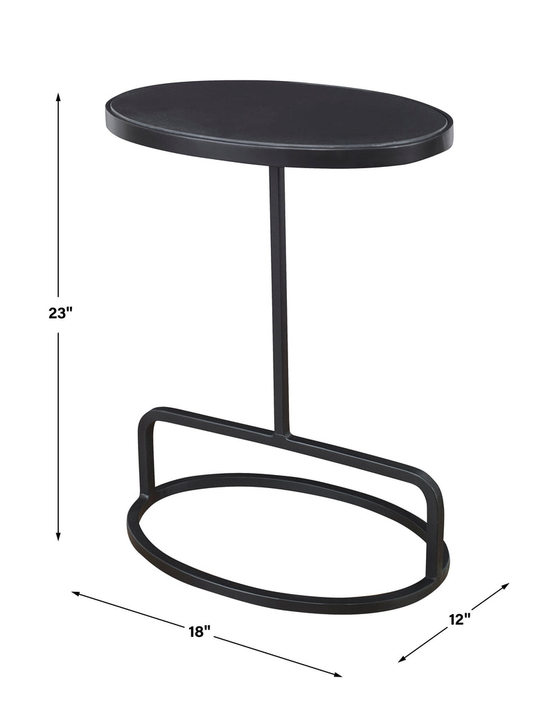 Jessenia Black Marble Accent Table