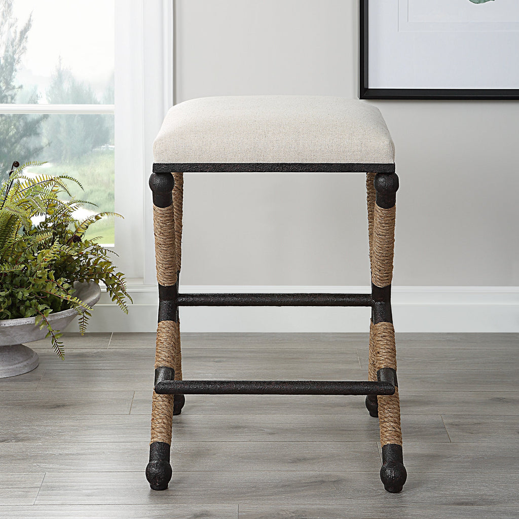 Firth Rustic Oatmeal Counter Stool