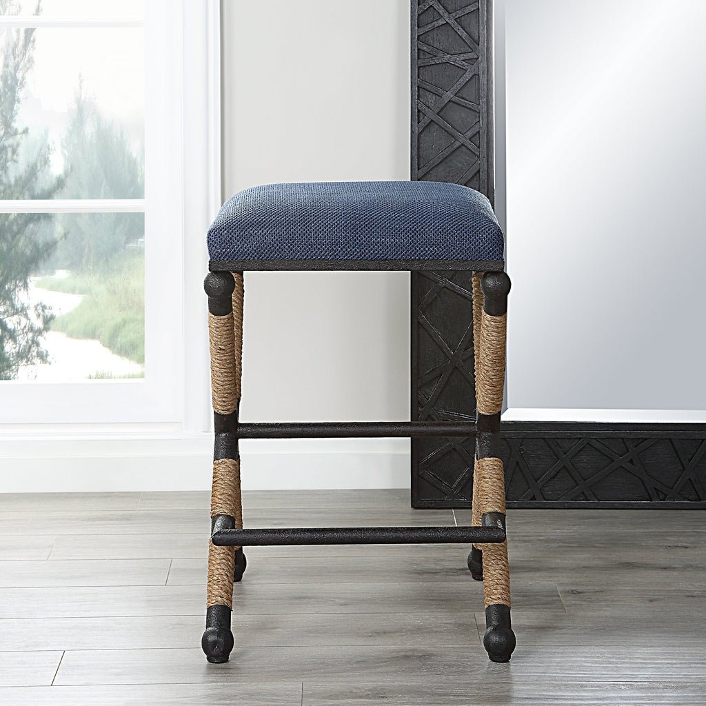 Firth Rustic Navy Counter Stool