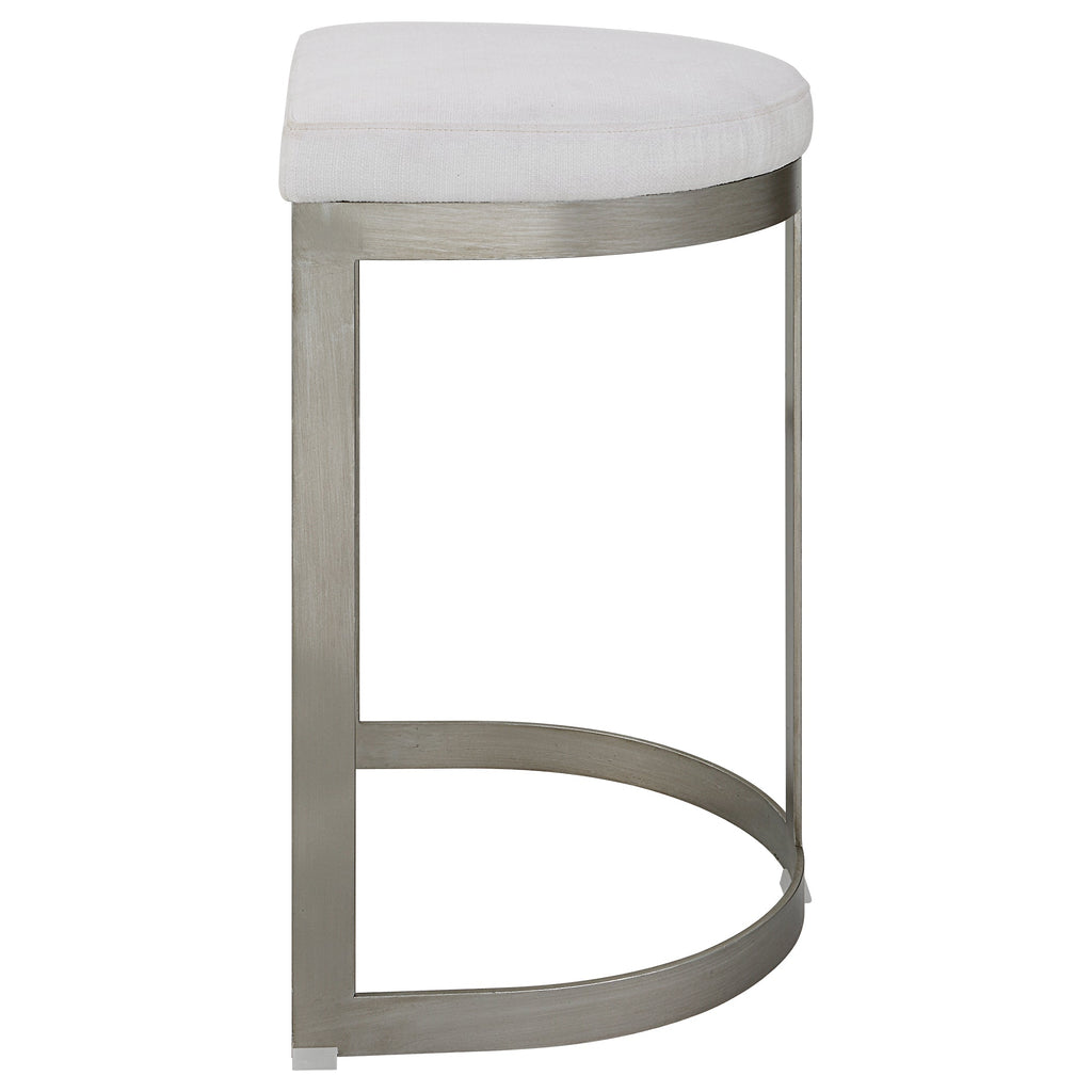 Ivanna Backless Silver Counter Stool