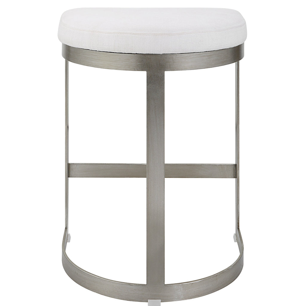 Ivanna Backless Silver Counter Stool