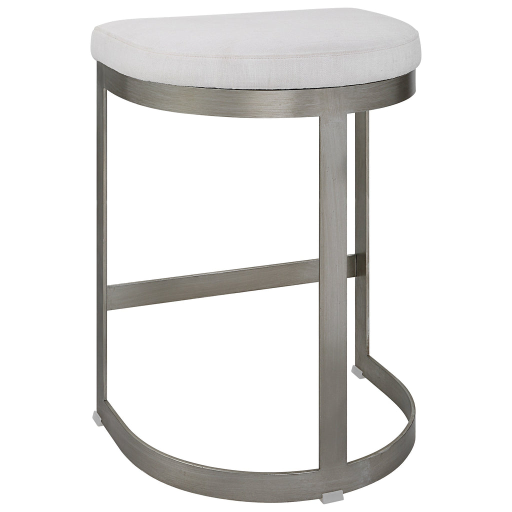 Ivanna Backless Silver Counter Stool