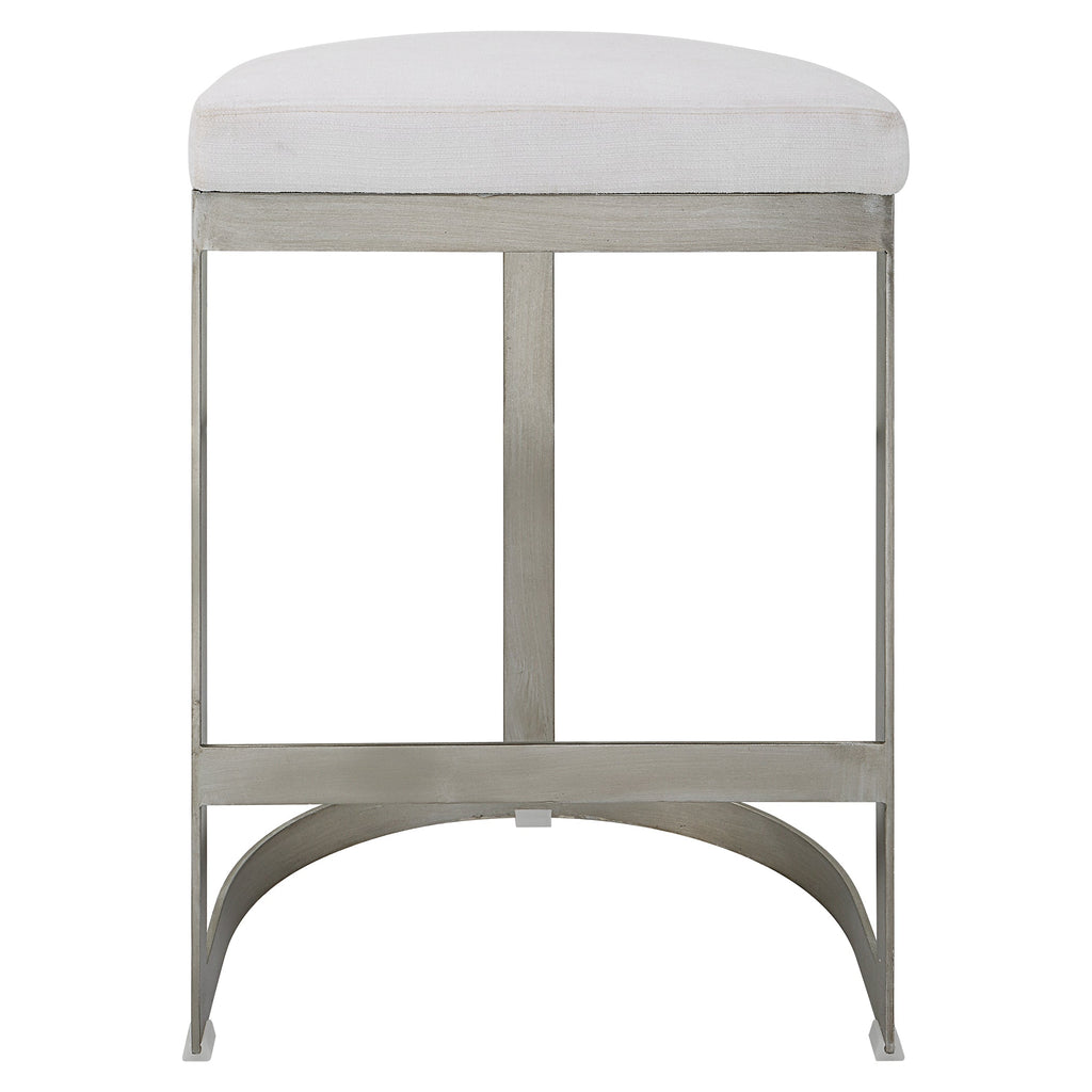 Ivanna Backless Silver Counter Stool