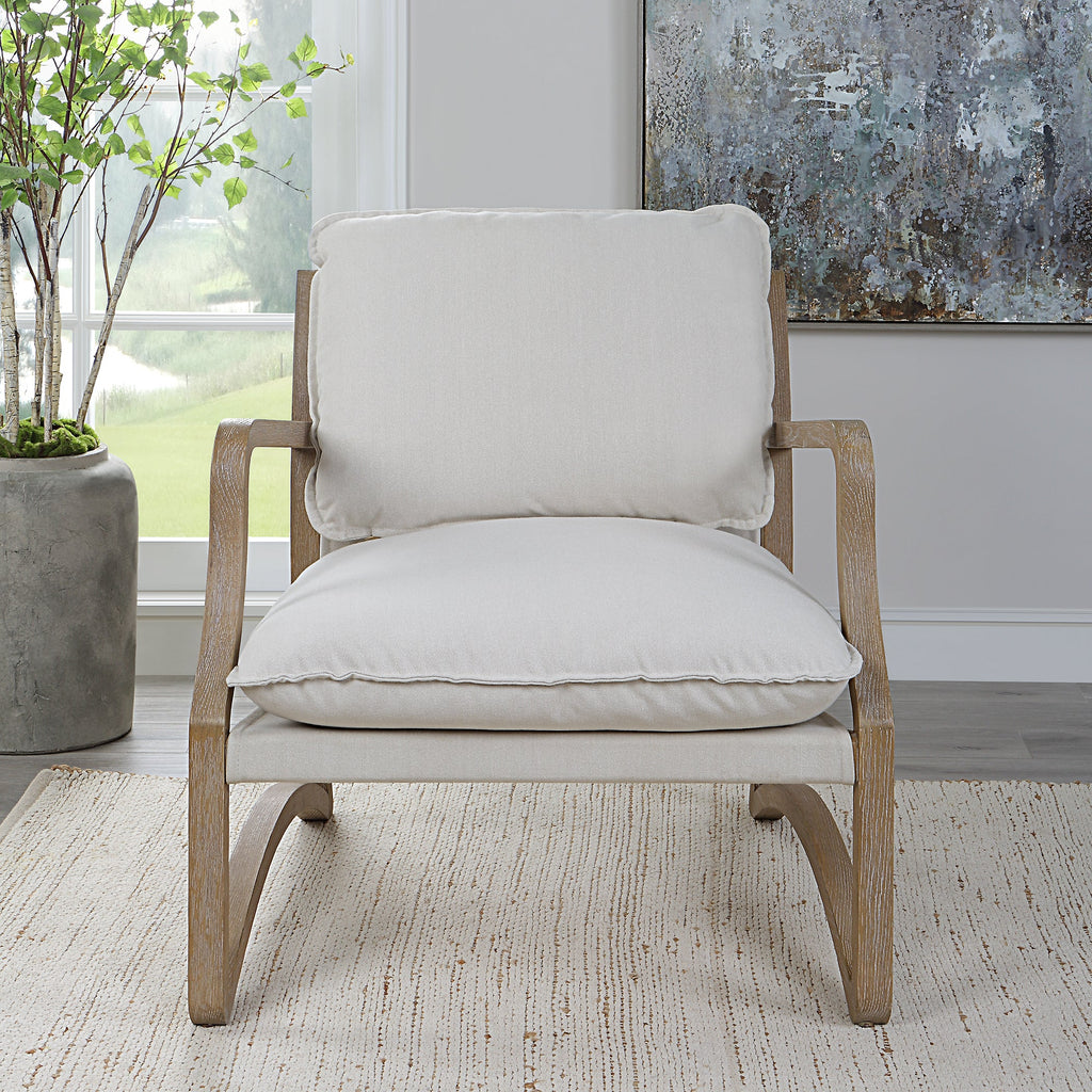 Melora Solid Oak Accent Chair