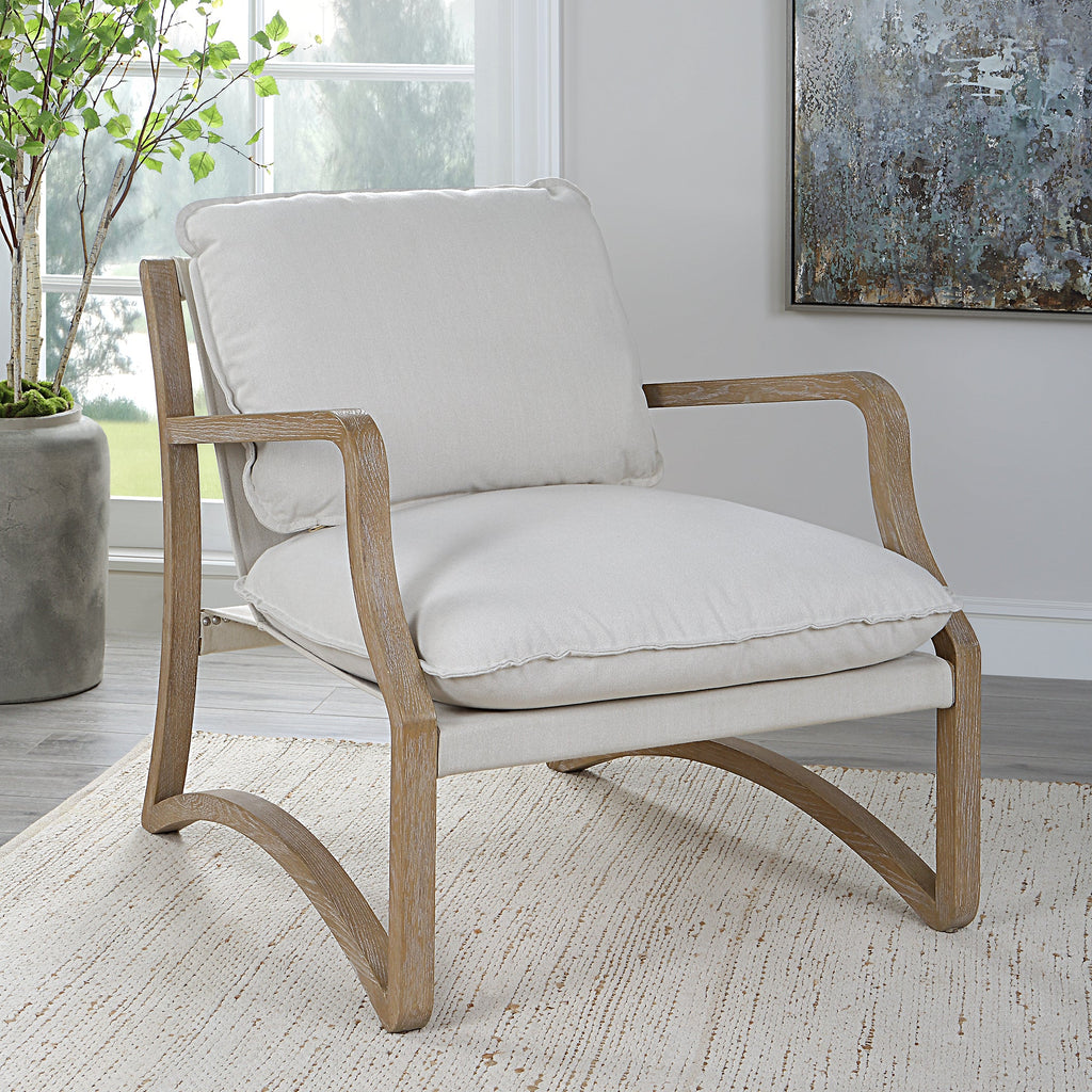 Melora Solid Oak Accent Chair