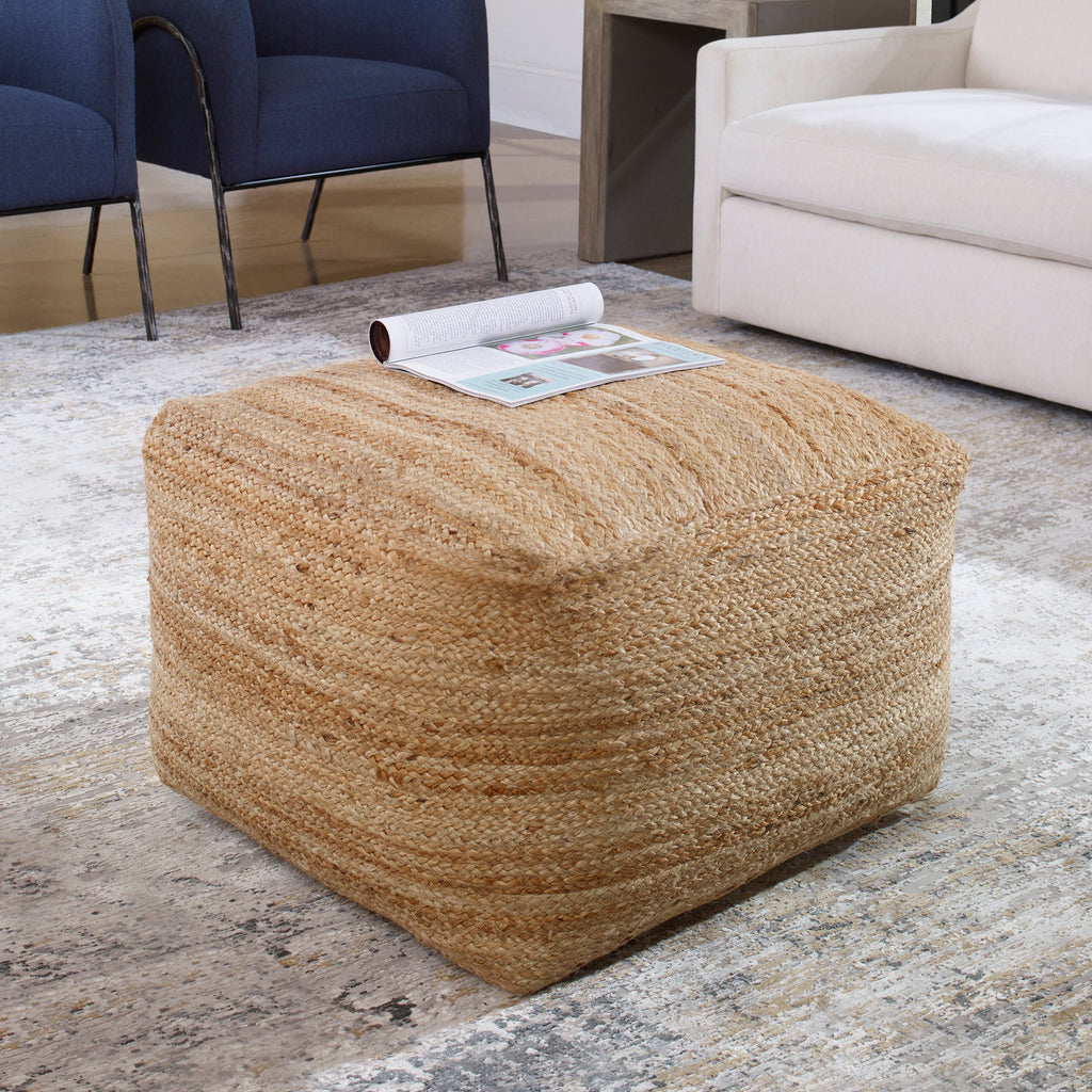 Camden Braided Hemp Pouf