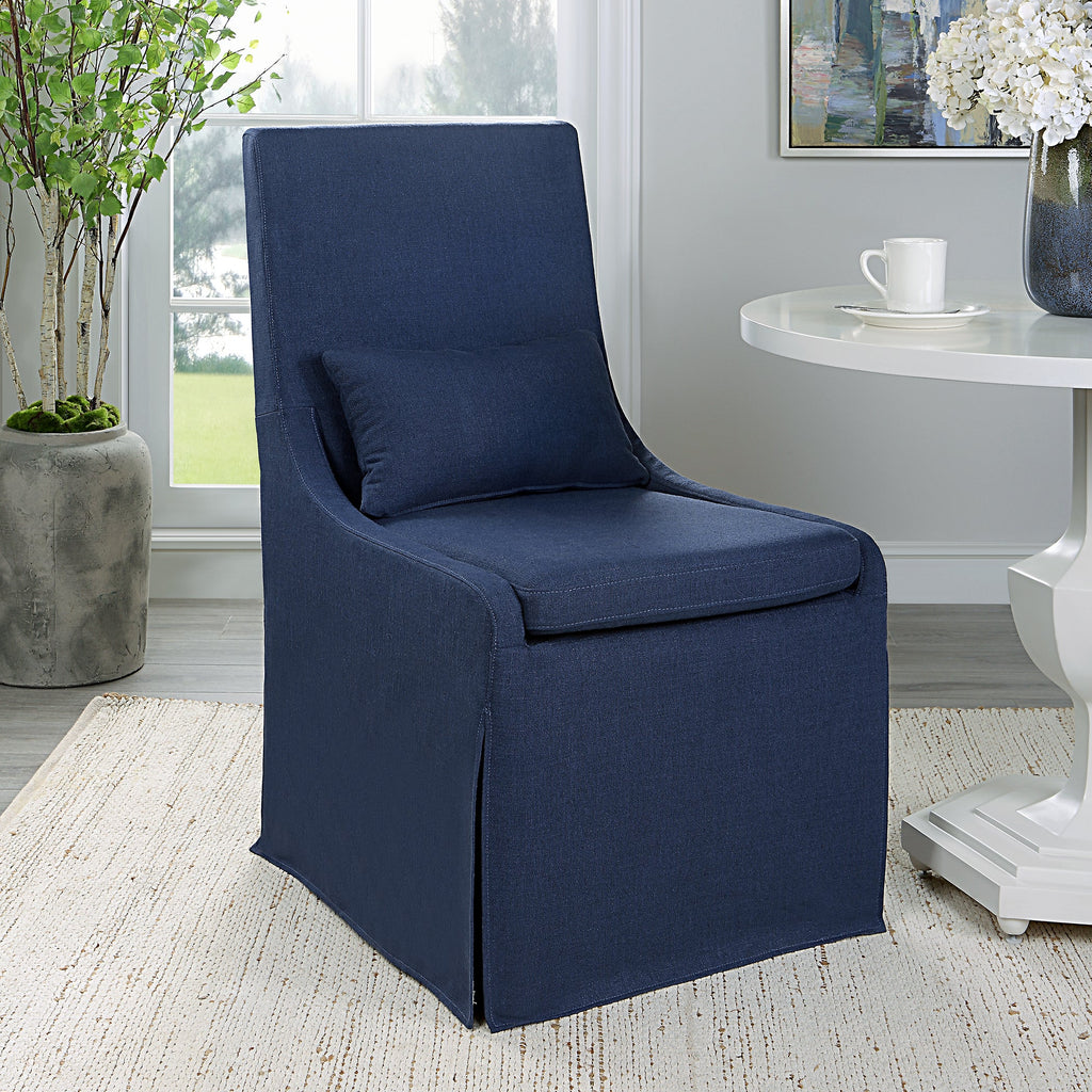 Coley Denim Armless Chair