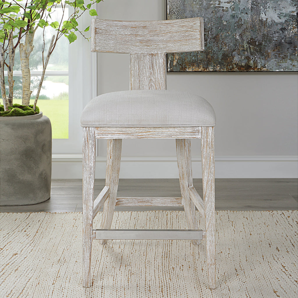 Idris White Counter Stool