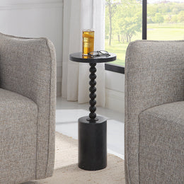 Bead Black Marble Drink Table