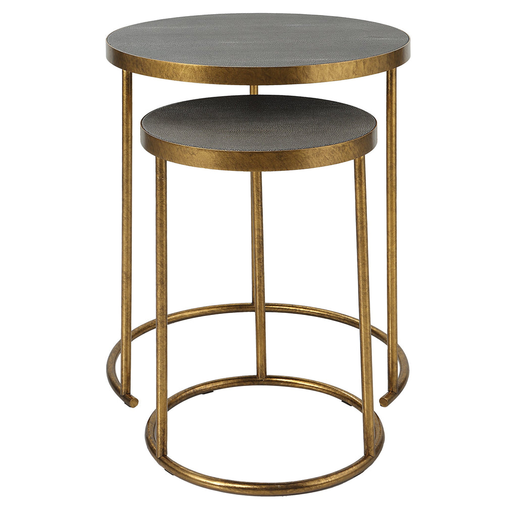 Aragon Brass Nesting Tables,Set of 2