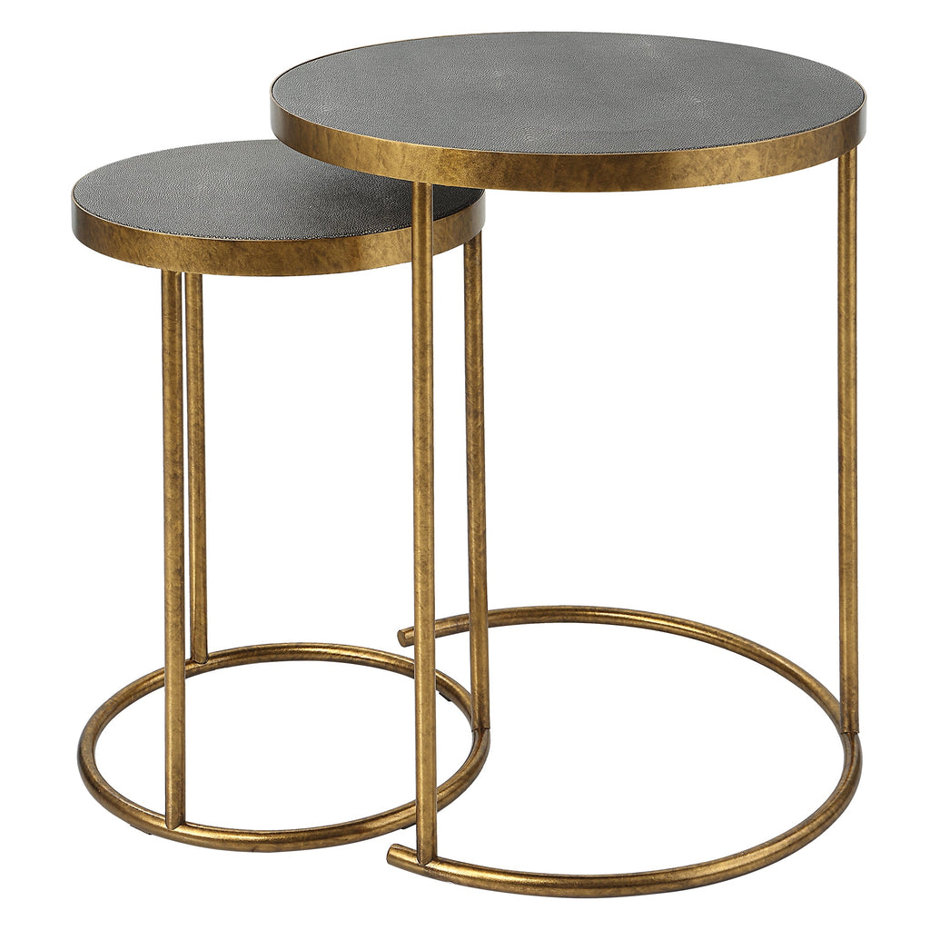 Aragon Brass Nesting Tables,Set of 2