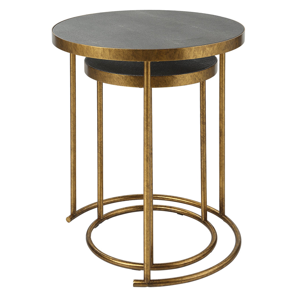 Aragon Brass Nesting Tables,Set of 2