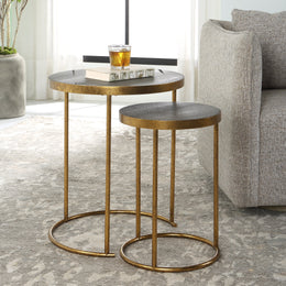 Aragon Brass Nesting Tables,Set of 2