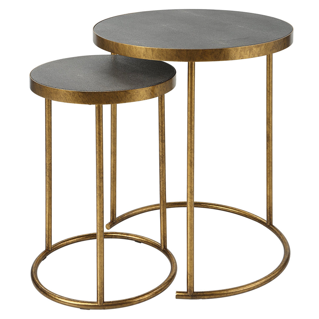 Aragon Brass Nesting Tables,Set of 2