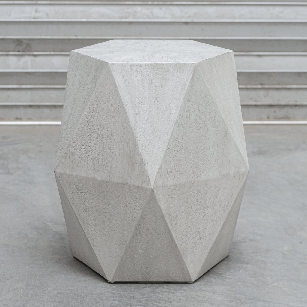 Volker White Geometric Accent Table