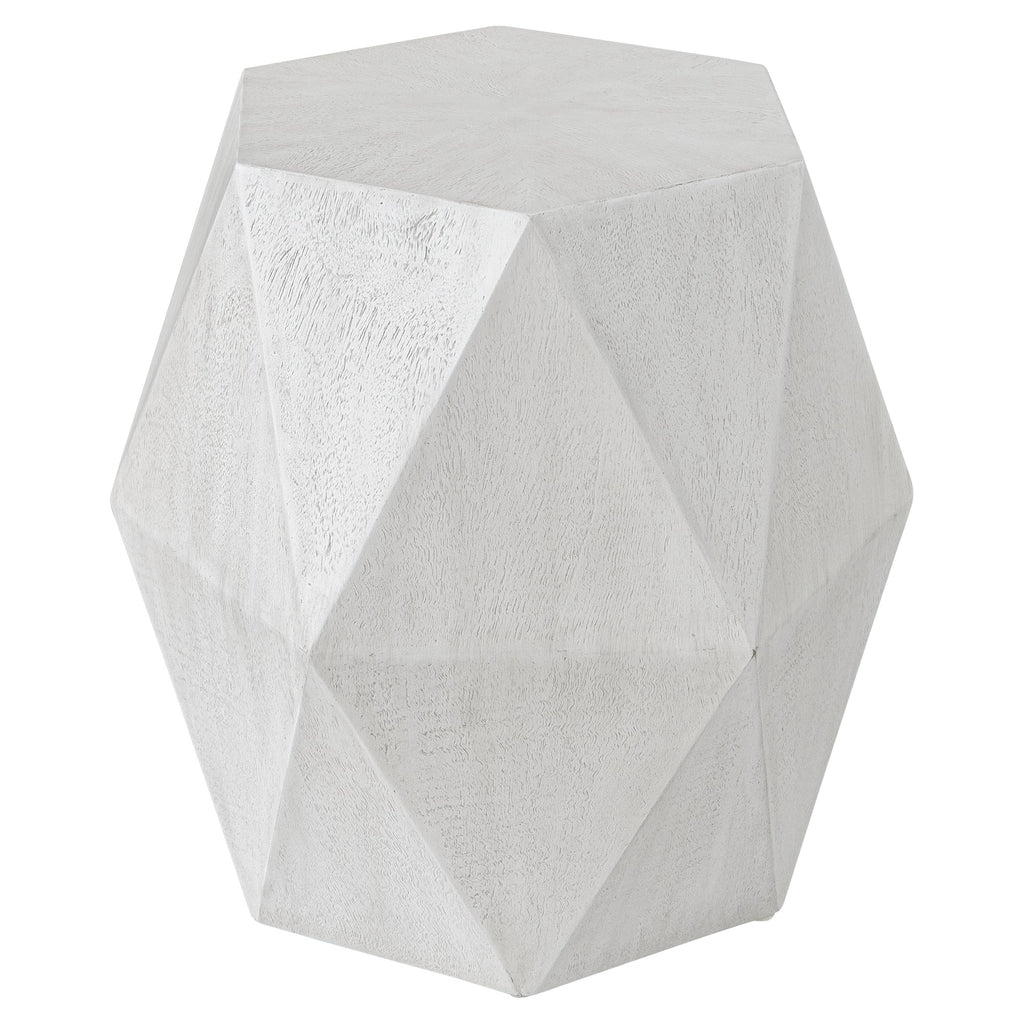 Volker White Geometric Accent Table