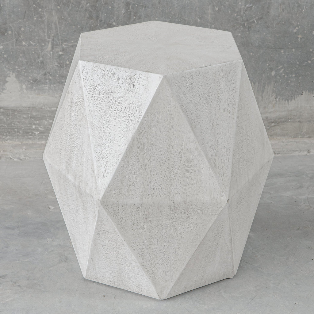 Volker White Geometric Accent Table