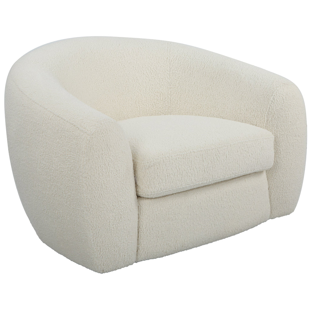 Capra Art Deco White Swivel Chair