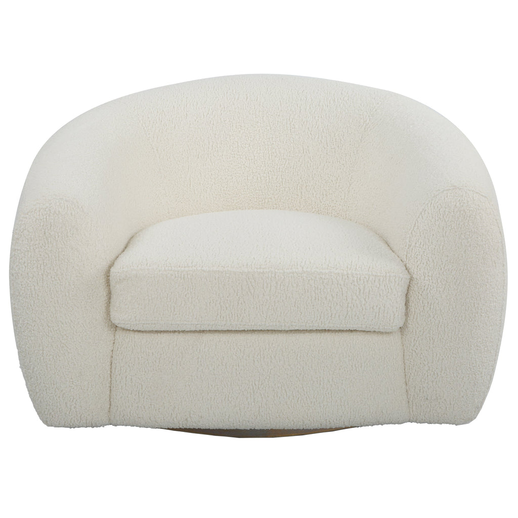 Capra Art Deco White Swivel Chair