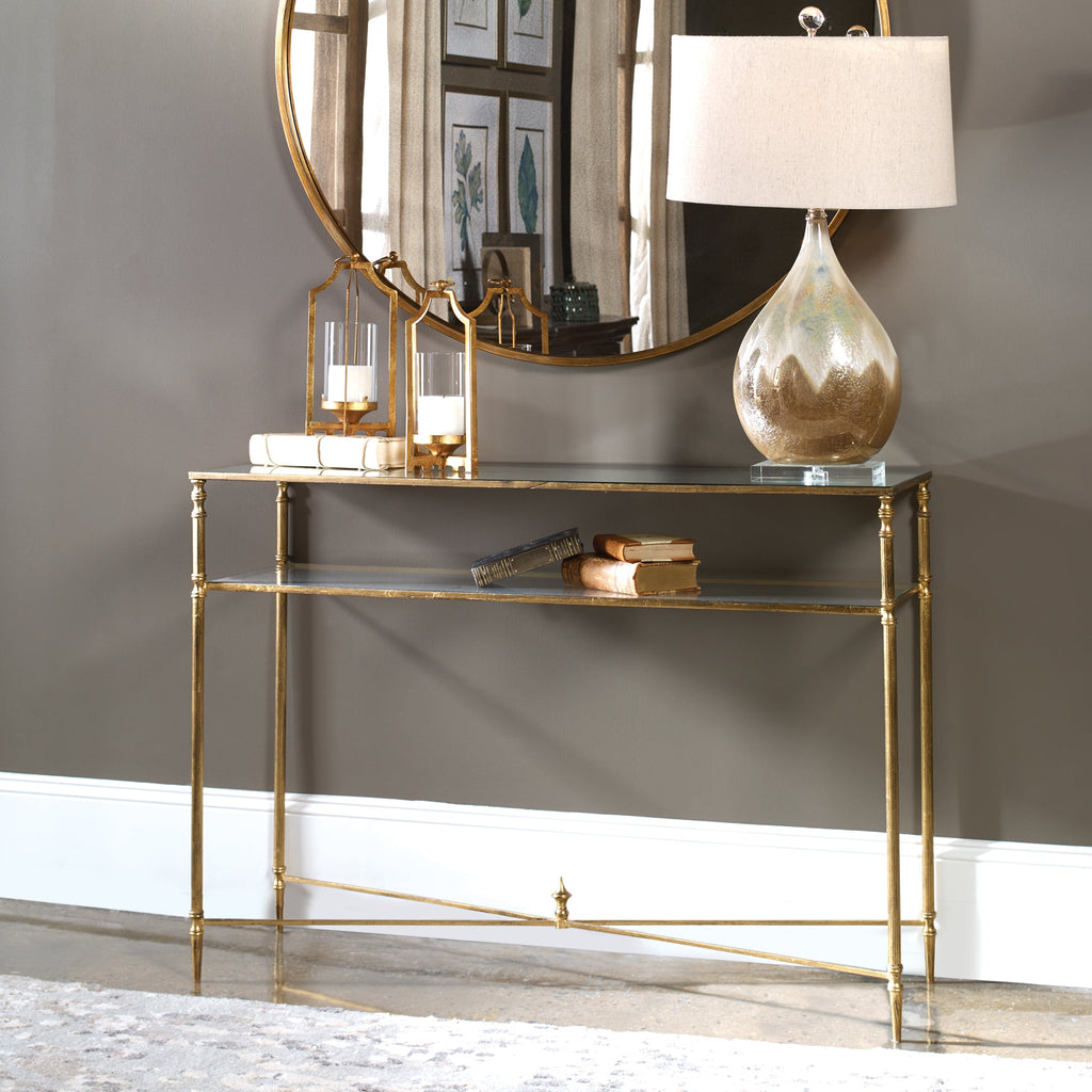 Henzler Mirrored Glass Console Table