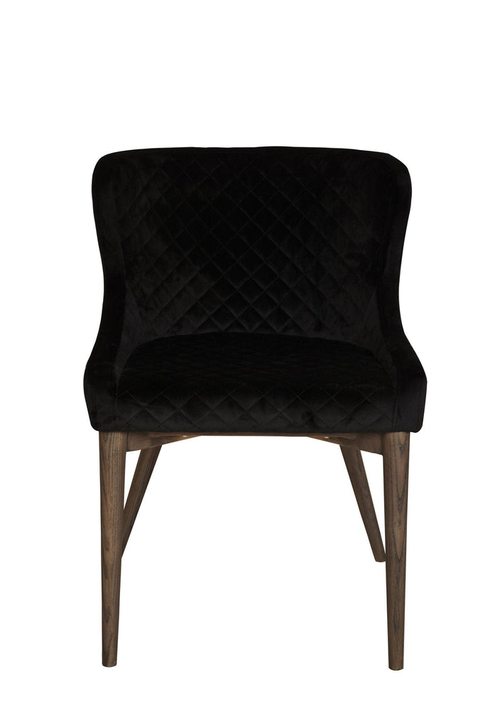 Mila Dining Chair - Black Velvet - Set of 2