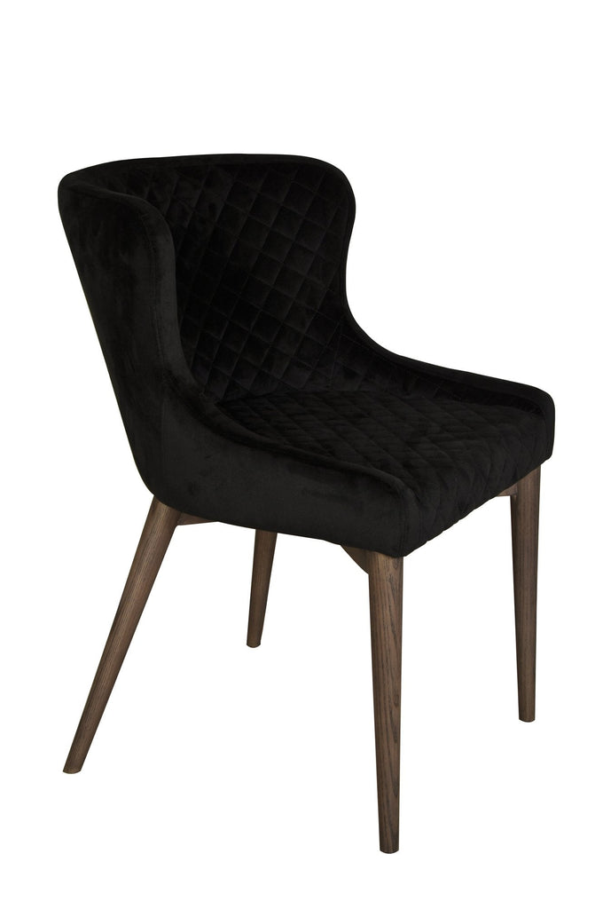 Mila Dining Chair - Black Velvet - Set of 2