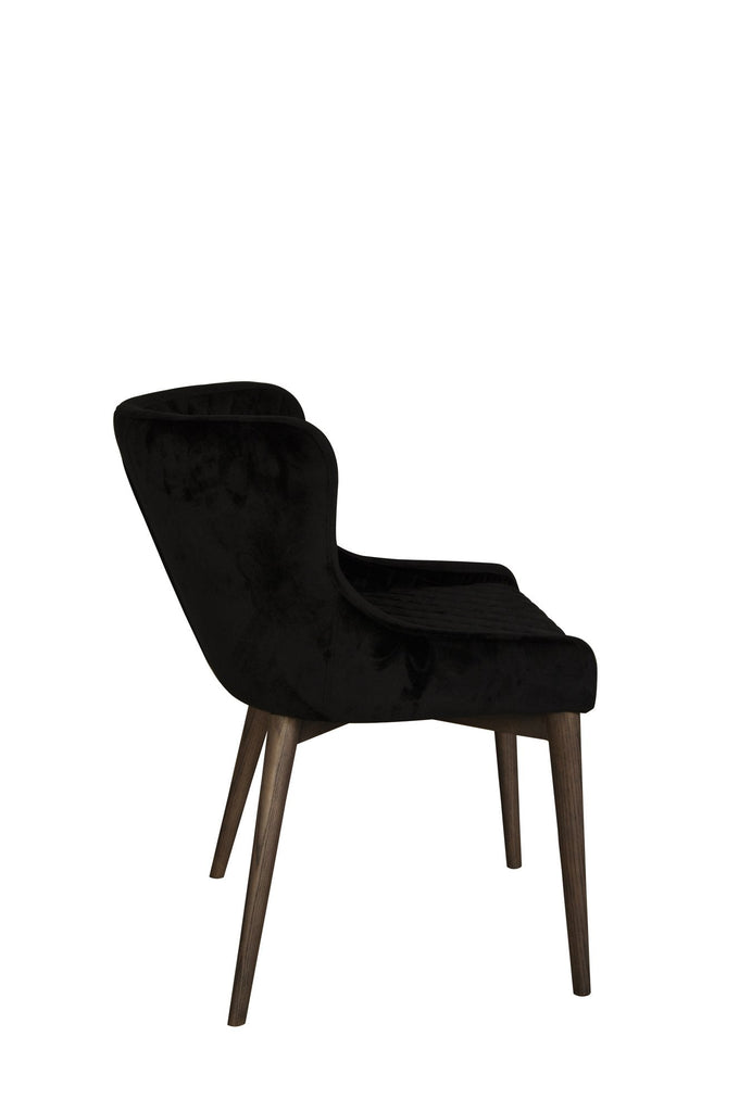 Mila Dining Chair - Black Velvet - Set of 2