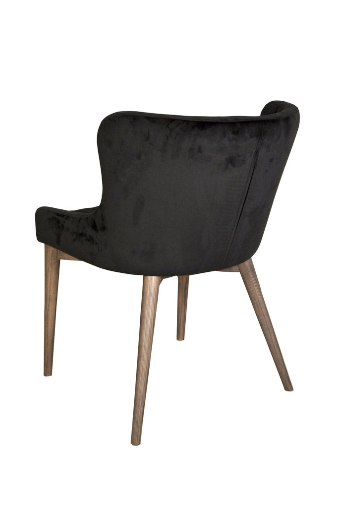 Mila Dining Chair - Black Velvet - Set of 2