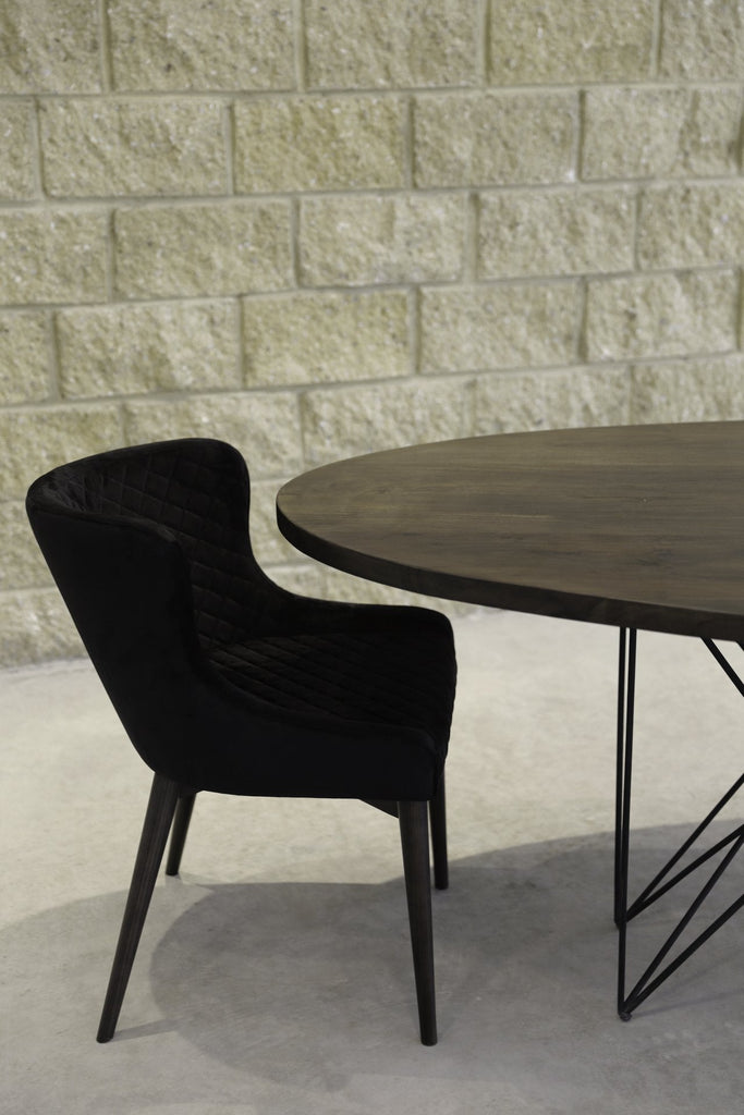 Mila Dining Chair - Black Velvet - Set of 2