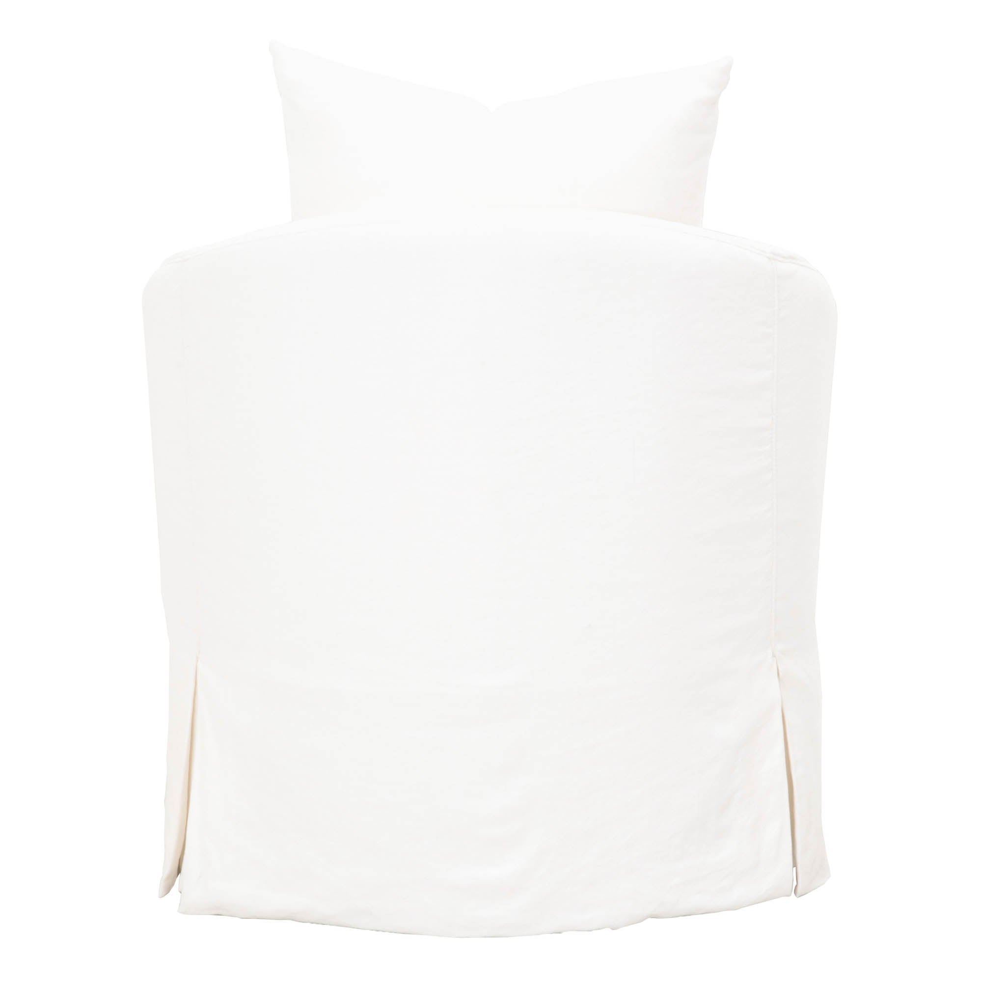 Faye Slipcover Swivel Club Chair, Cream Crepe
