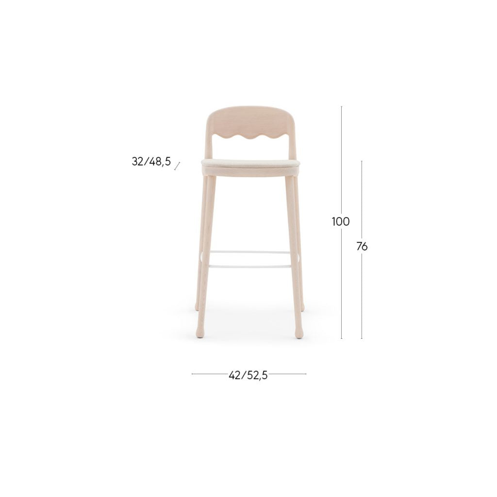 Frisee 255, Lacquered Beech, Tailored Fabric