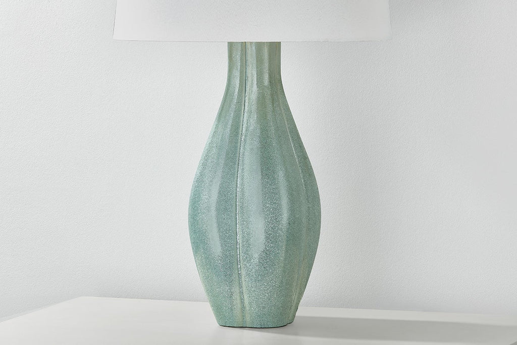 Galloway Table Lamp, Aged Brass / Ceramic Coastal Green