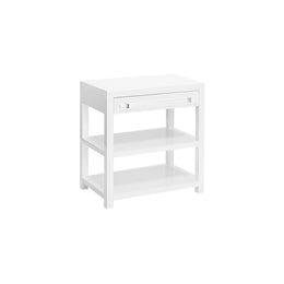 Side Table In Glossy White With Acrylic Rod