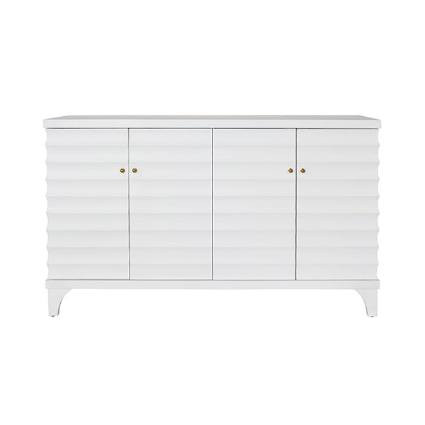 Four Door Buffet With Horizontal Fluted Detail