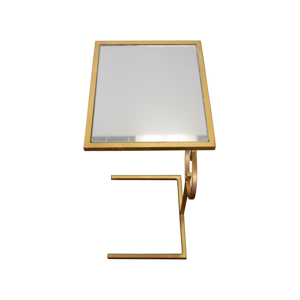 Cigar Table In Gold Leaf With Inset Mirror Top